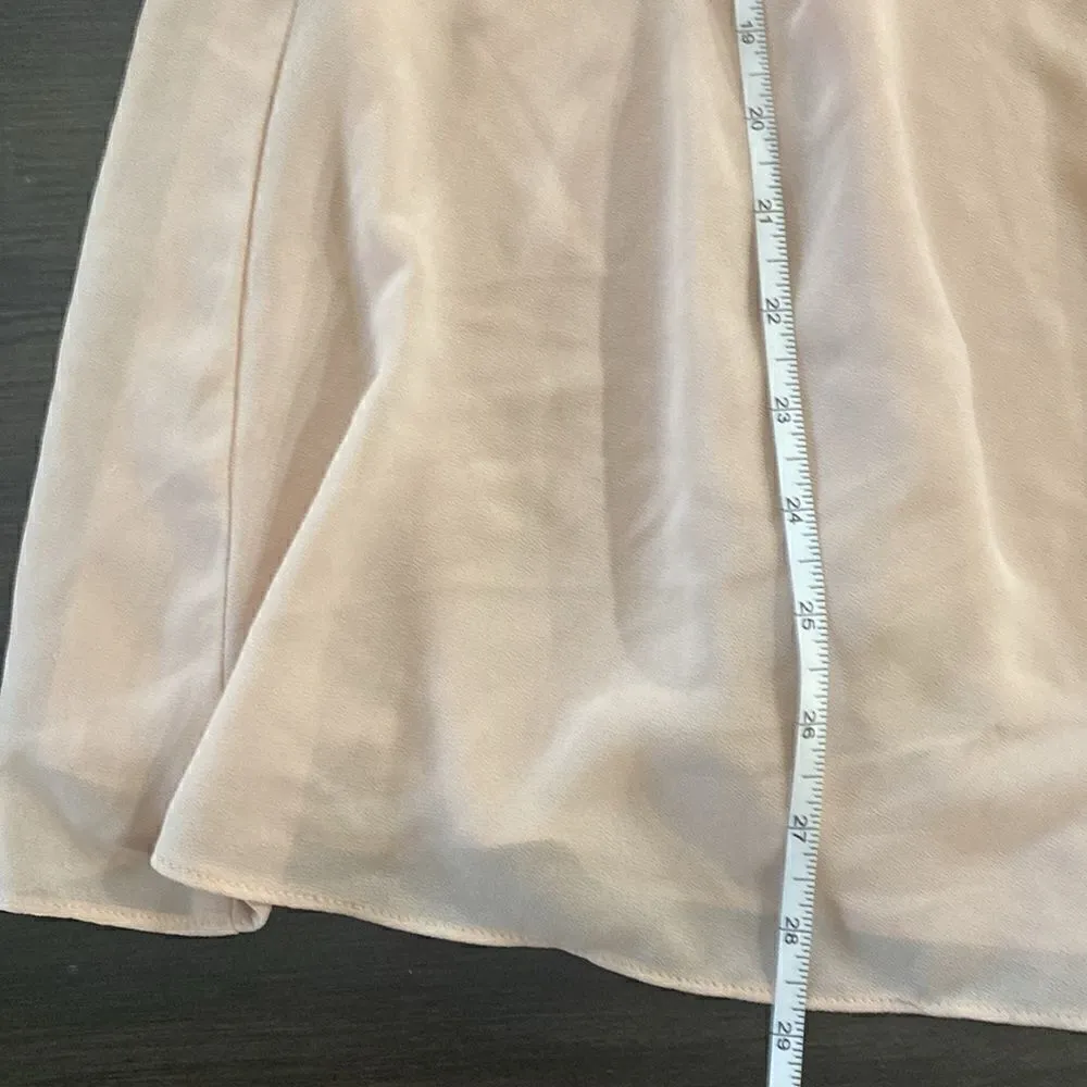 TopShop Blush pink Romper Size 6 black floral lace shoulders peek a boo back zip - Image 10