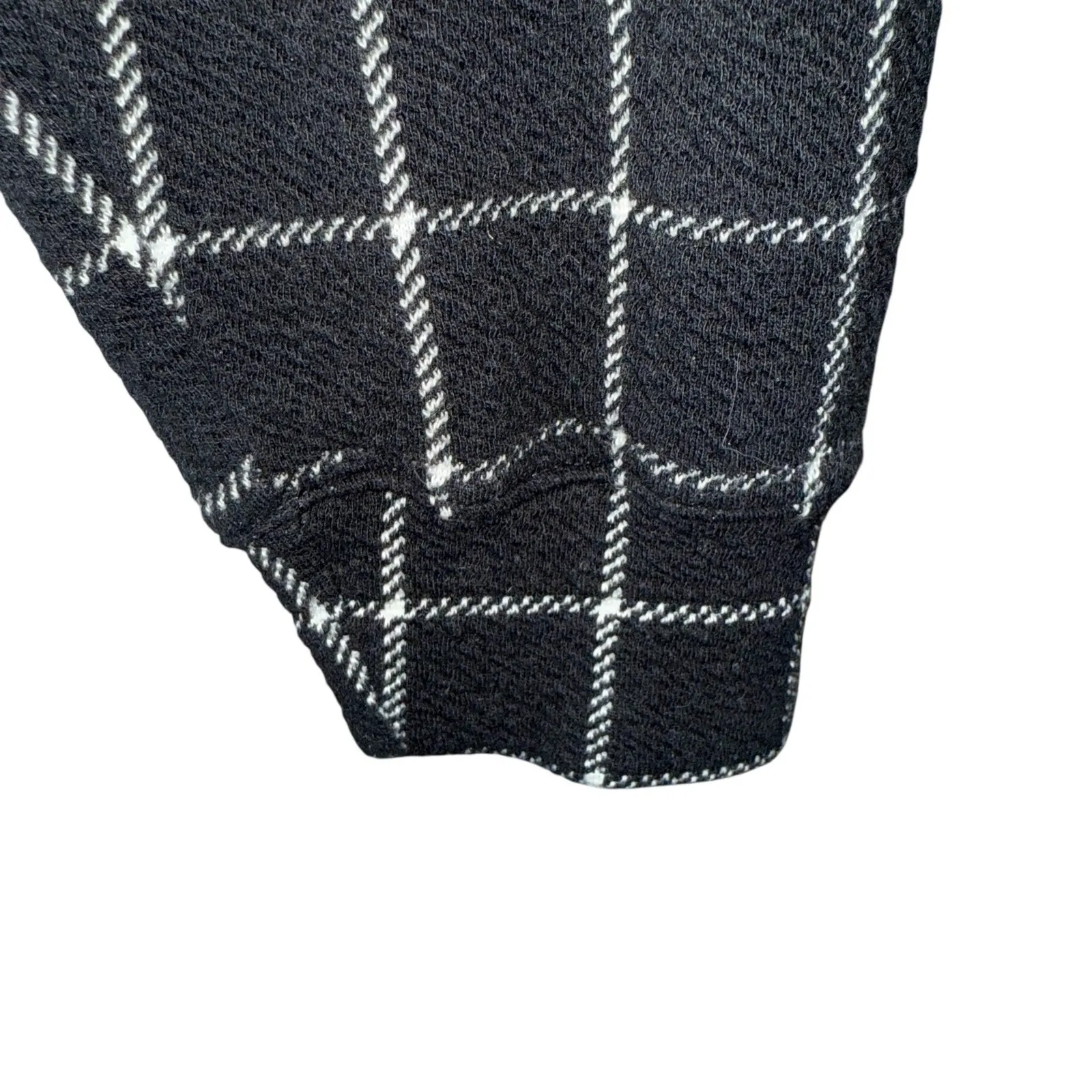 Madewell Textured Black Grid Plaid‎ L/S Pullover Turtleneck Top EUC XS - Image 5