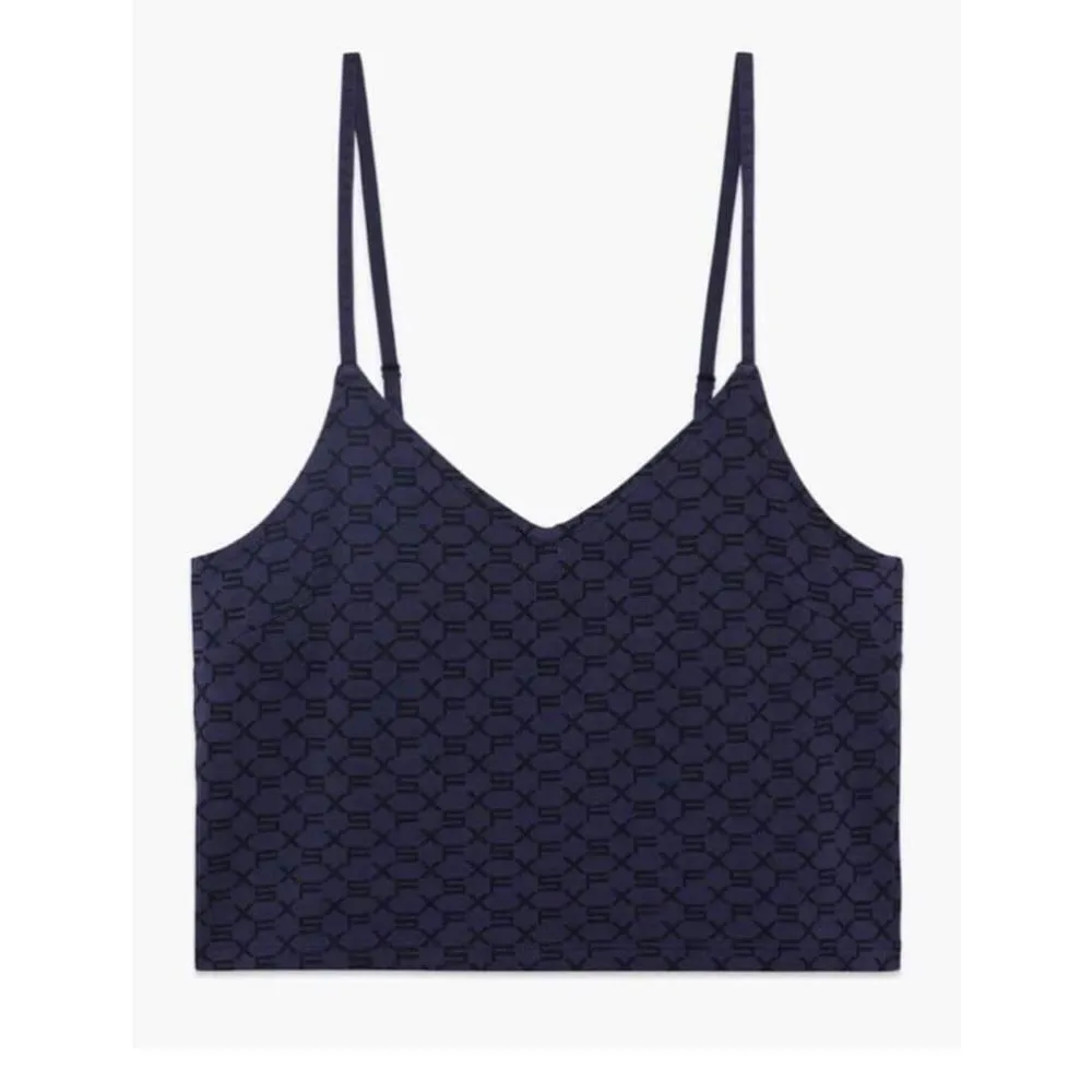 Savage X Fenty Cotton Essentials Cami. Navy Blue Monogram. XS Women’s NWT - Image 2