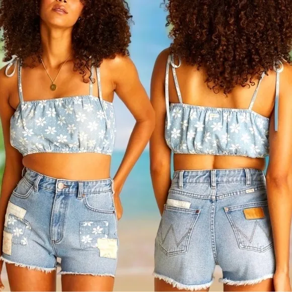 BILLABONG x Wrangler Perfect Pair Floral Print Crop Top NWT - Image 2