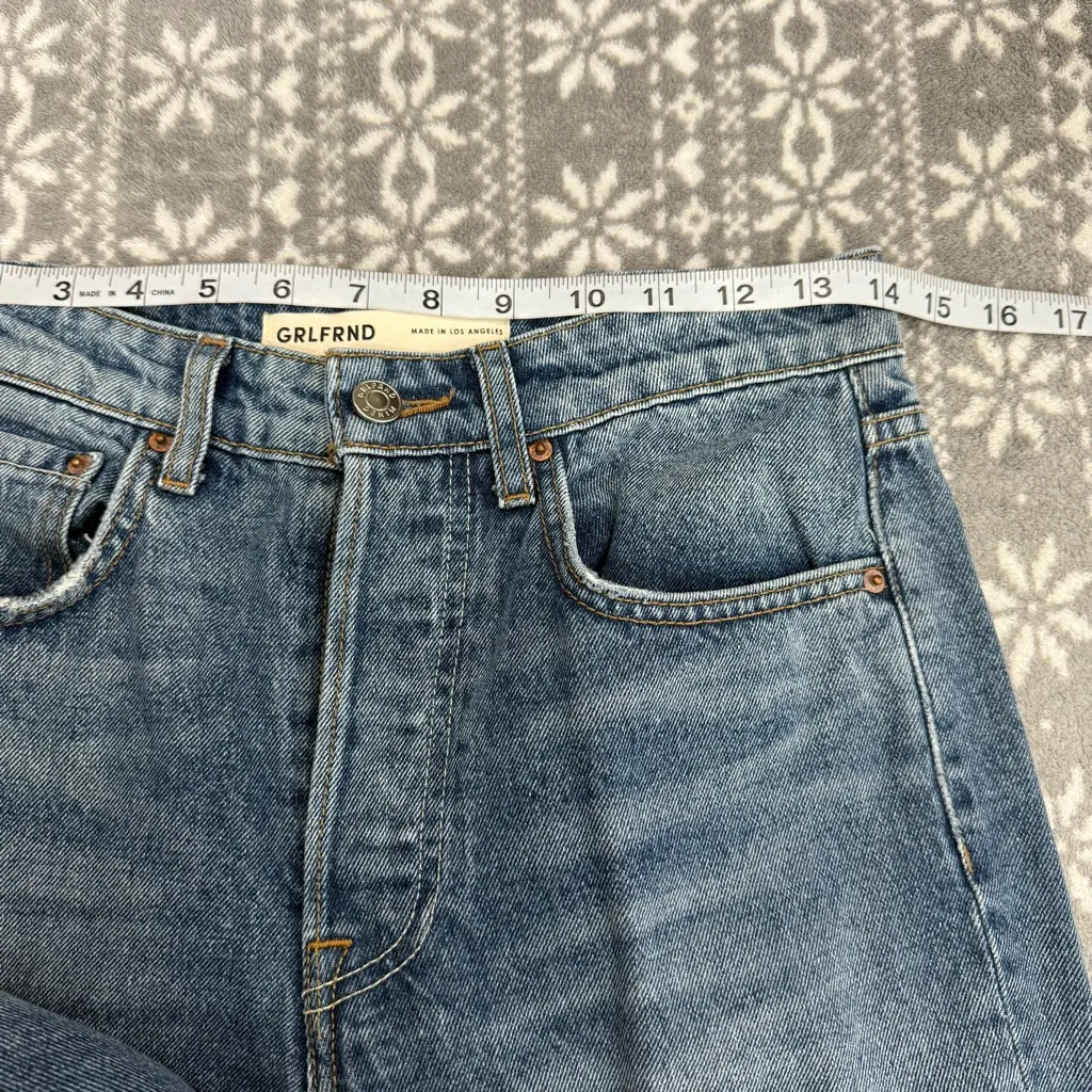 Grlfrnd The Karolina High Rise Straight Crop In Long Island Button Fly Size 26 - Image 9
