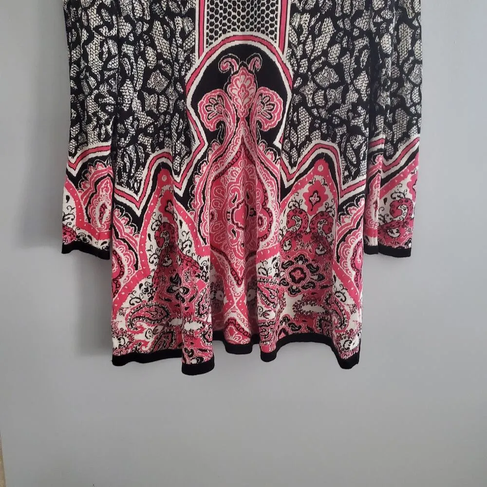 Style&Co Paisley Print Long Sleeve Sweater Swing Dress Size XL - Image 2