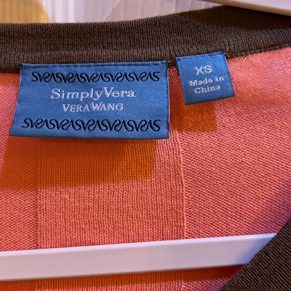 Vera Wang Pink Brown Button Down Cardigan w/ Pockets Size XSmall - Image 4