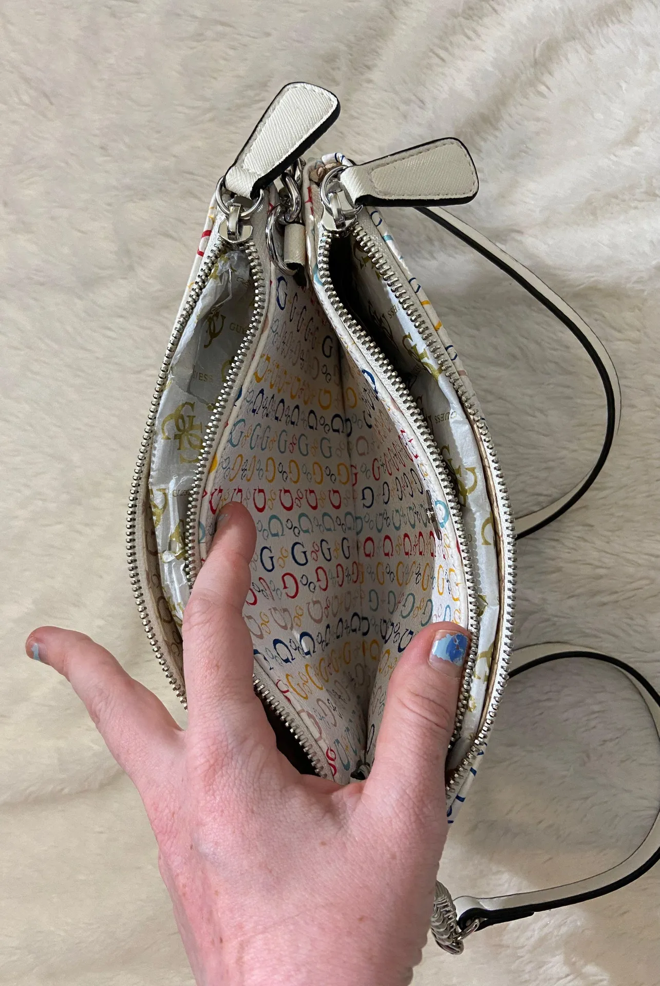 NWT  campos mini white multicolor logo crossbody - Image 5