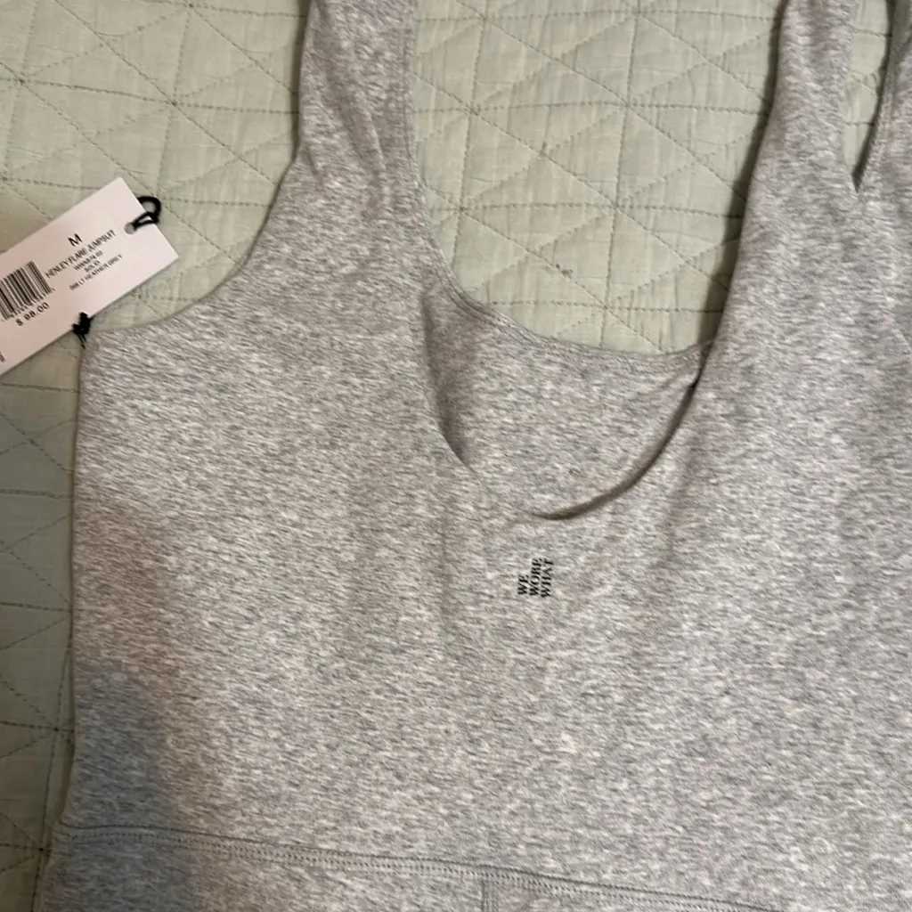 NET WeWoreWhat Heather Jumpsuit Henley Flare Leg Lounge Bodysuit Size Medium - Image 8