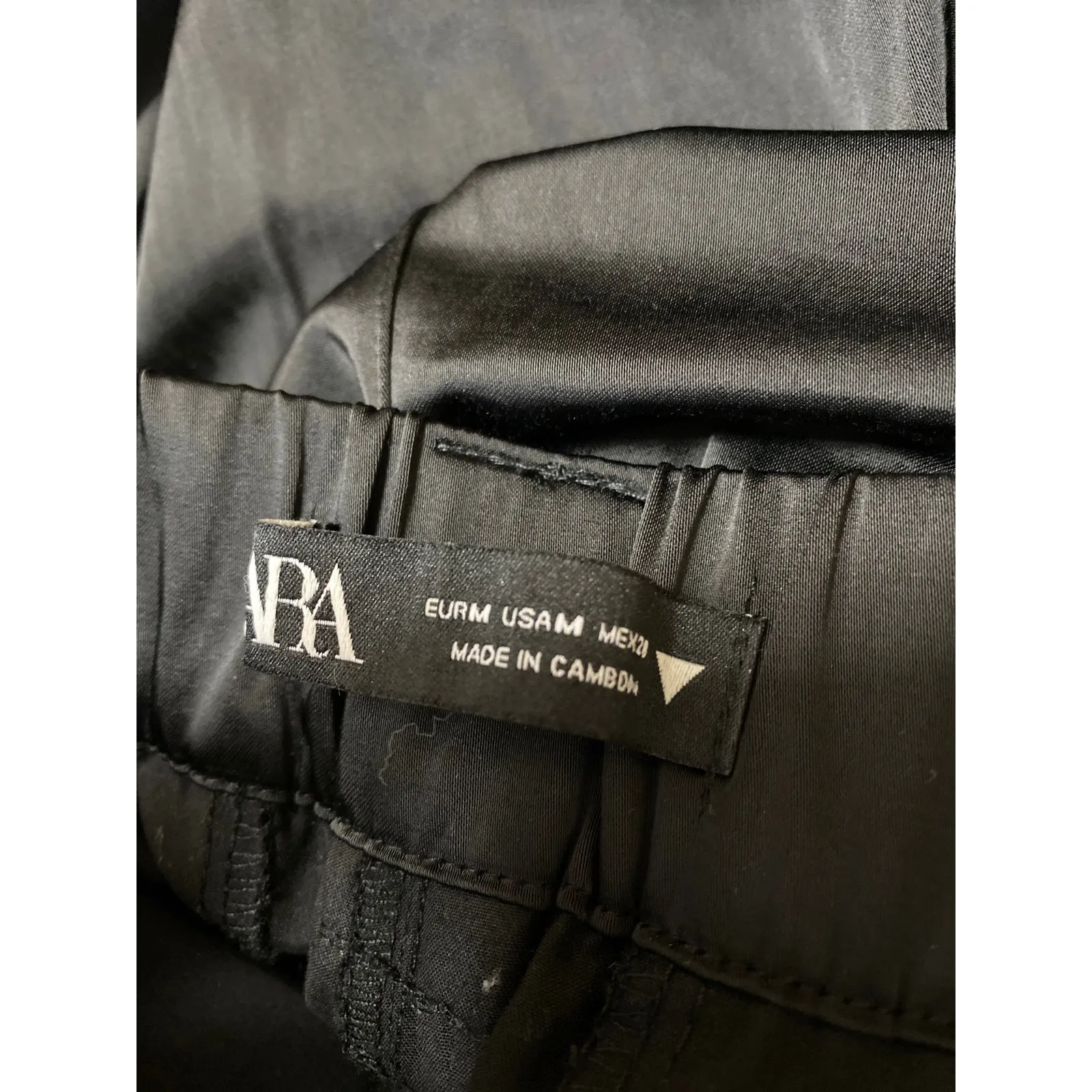 Zara Women's Black Gigh Waisted Zip Up Windbreaker Baggy Wide Leg Cargo Pants M - Image 4