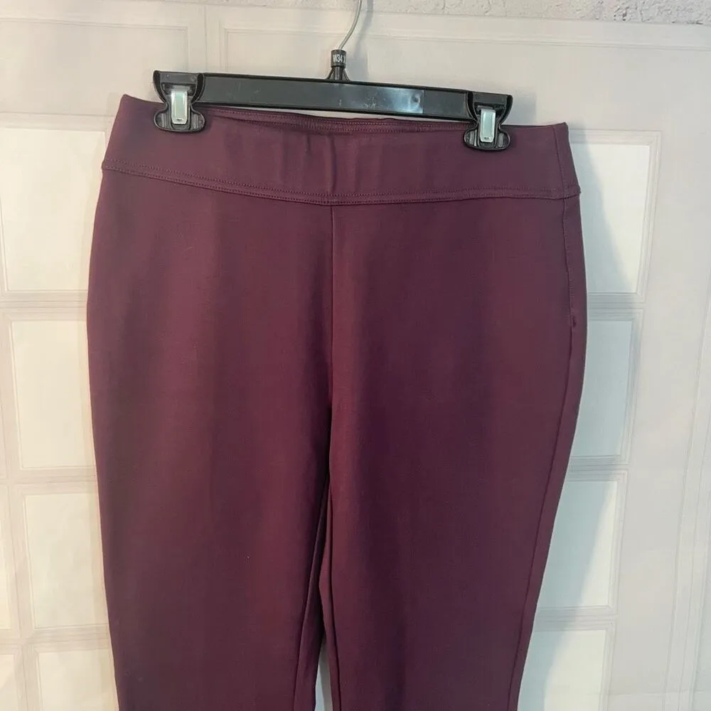 Soft Surroundings Purple Stretchy Ponte Knit Jersey Pull on pants Size Small - Image 2