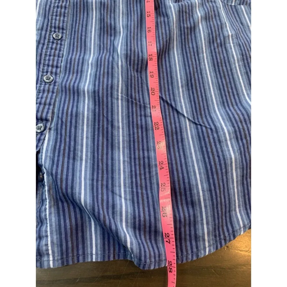 Roamans Striped Shirt Blouse Womens Plus Size‎ 22W Button Up Blue Church Office Size undefined - Image 11