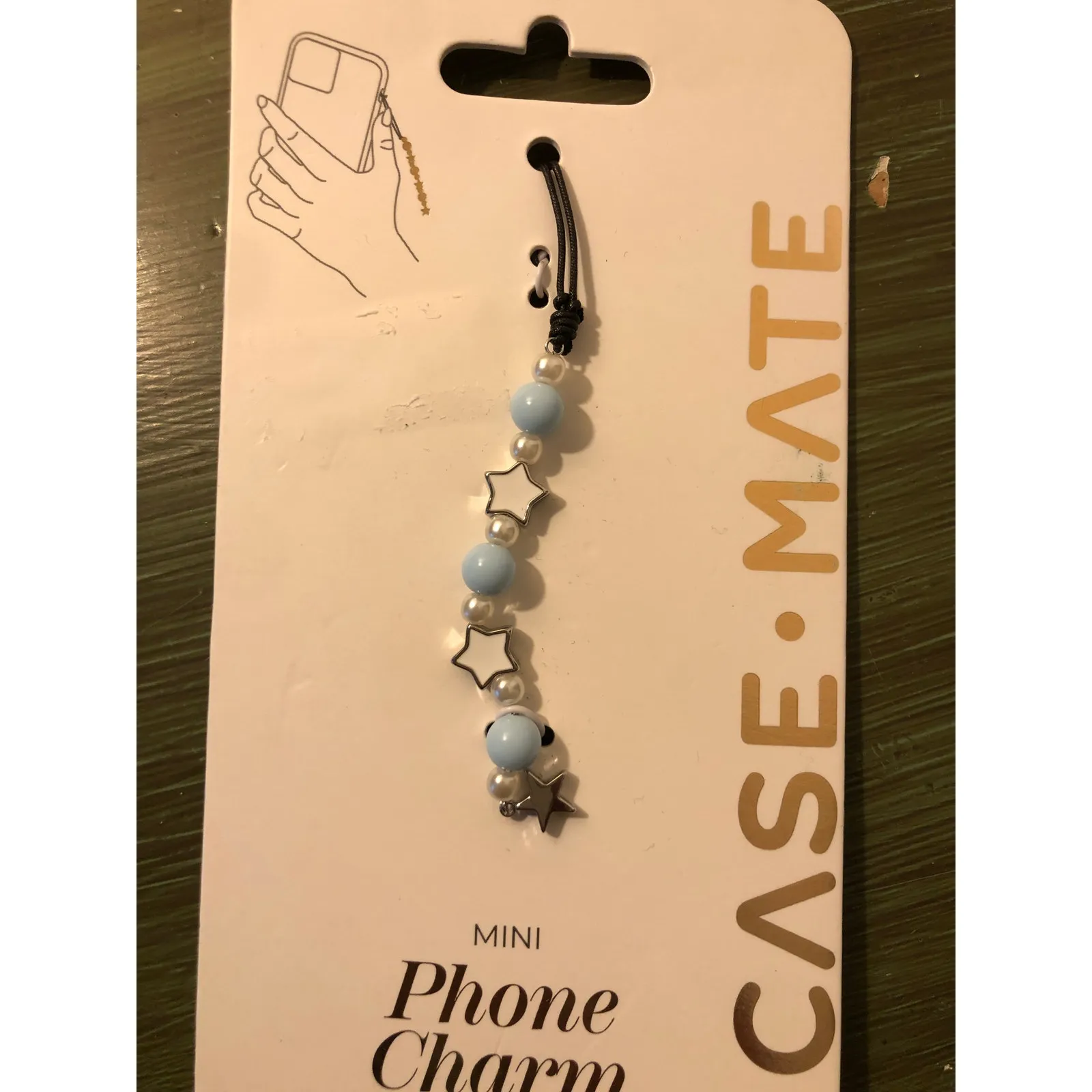 Casemate NWT Mini Phone Charm Blue White Stars - Image 2