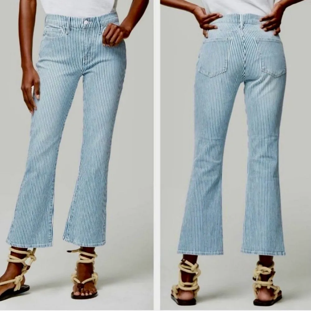 Frame Le Crop Mini Boot Women’s 25 Engineer Stripe Denim Jeans - Image 8