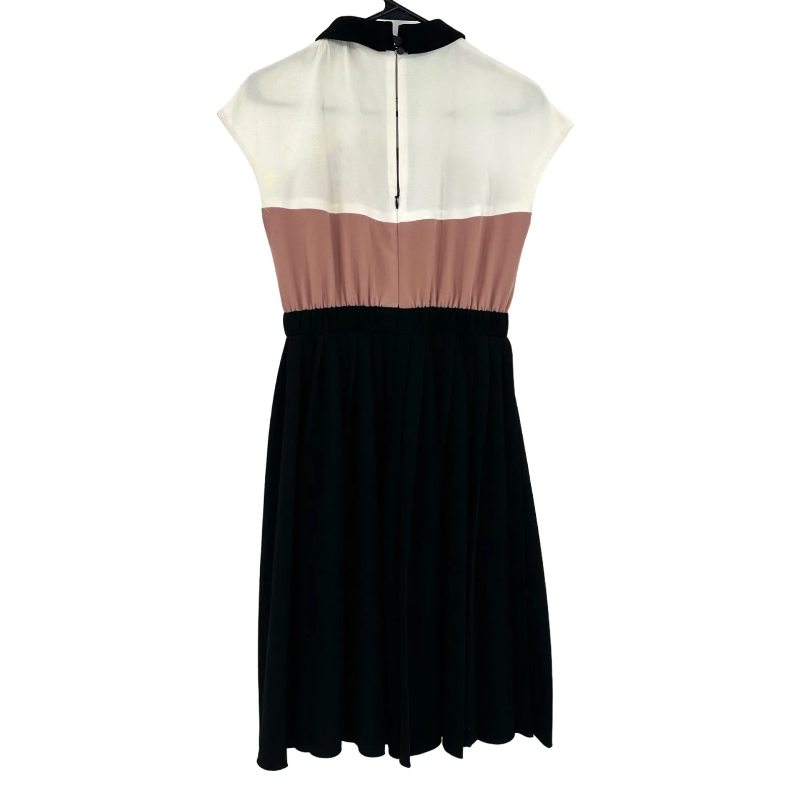 Kate Spade Size‎ 4 Dress Cream Pink Black Cap Sleeve Polo Preppy Fit and Flare - Image 2