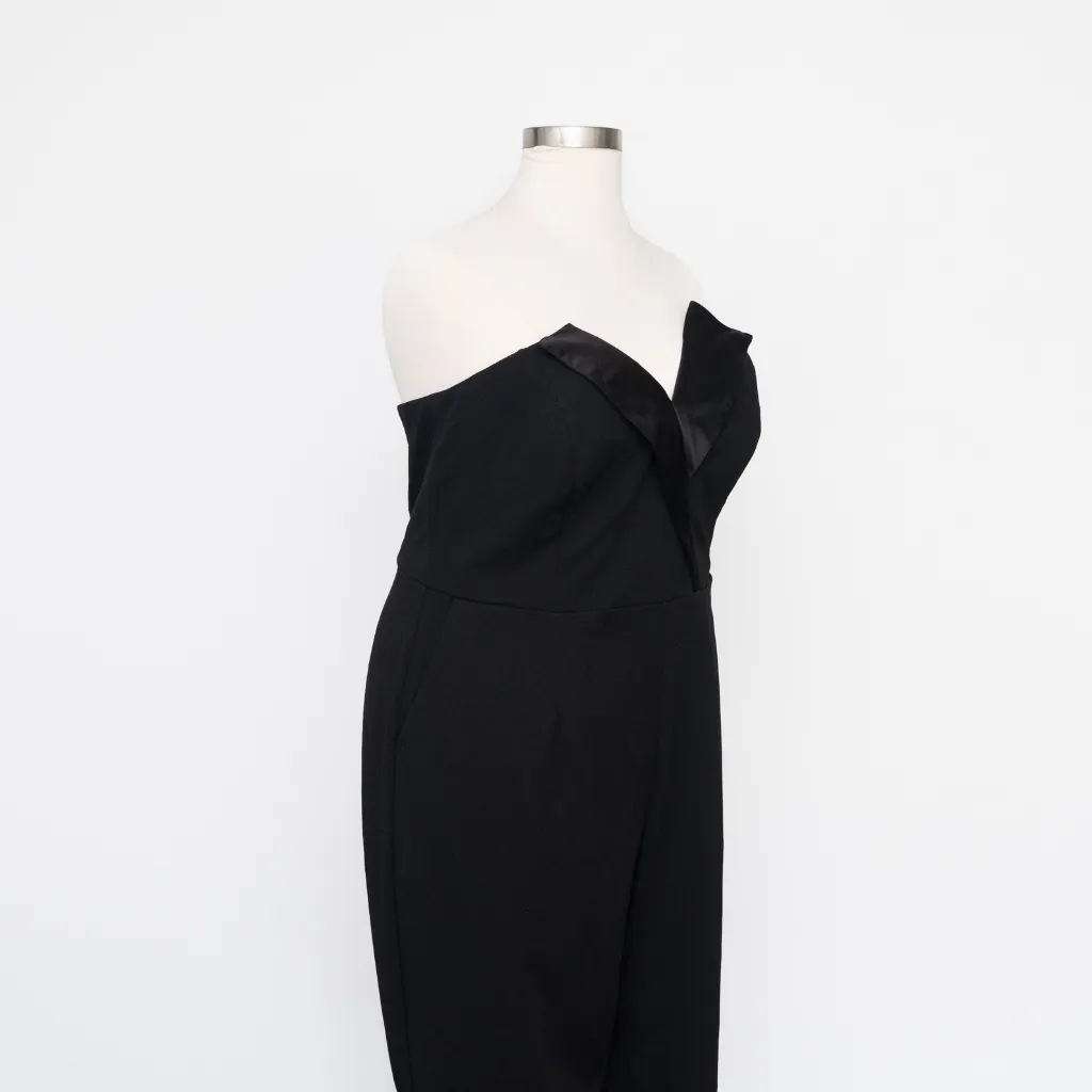 Betsy & Adam - Strapless Tuxedo Lapel Jumpsuit - Image 7
