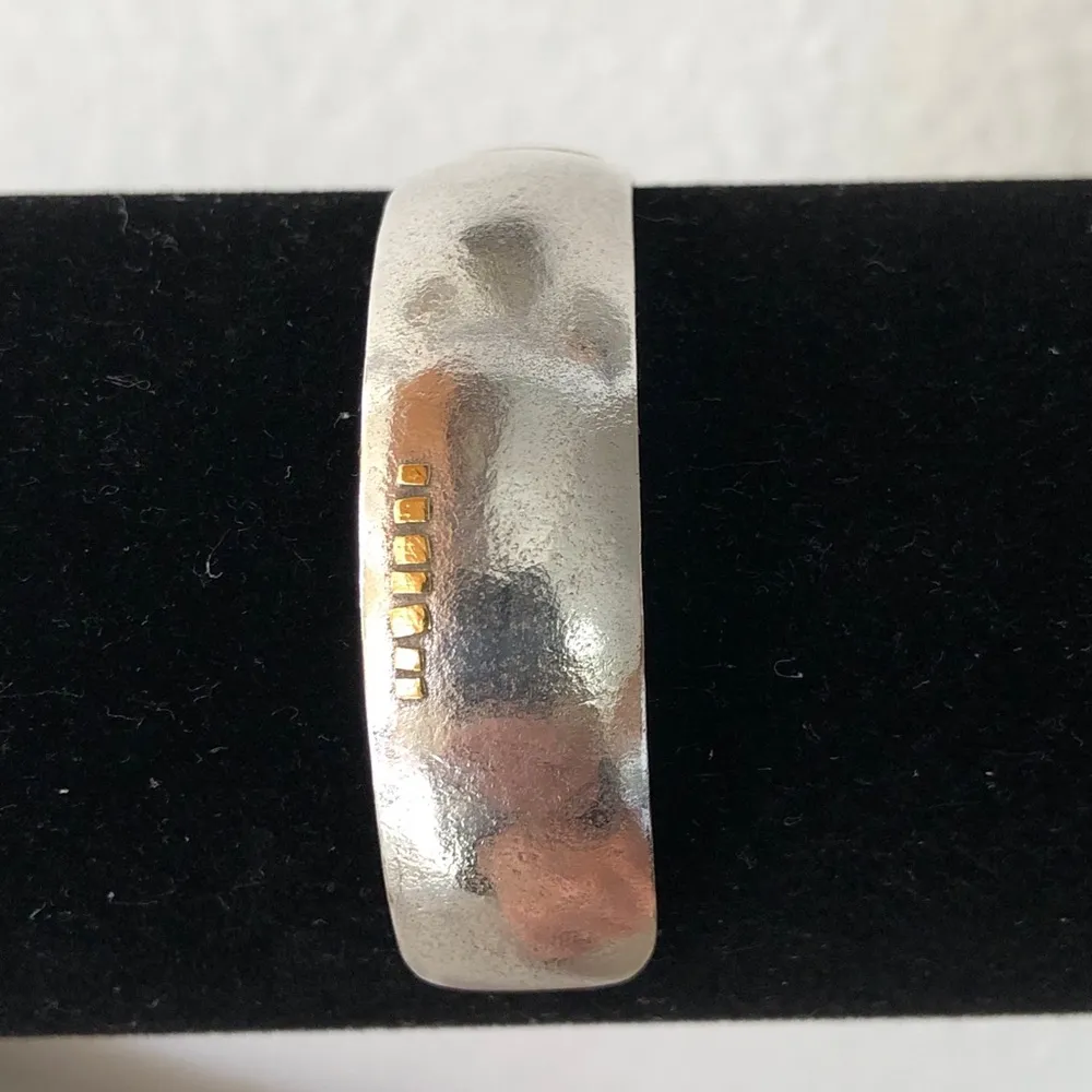 22 kt gold silver Lisa Ceccorulli Vintage Cuff Bracelet Brutalist Minimalist - Image 5