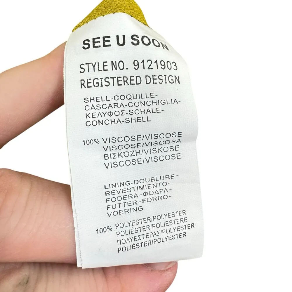 Anthropologie See U Soon Yellow Floral Viscose V-Neck Tank Midi Dress Size M - Image 9