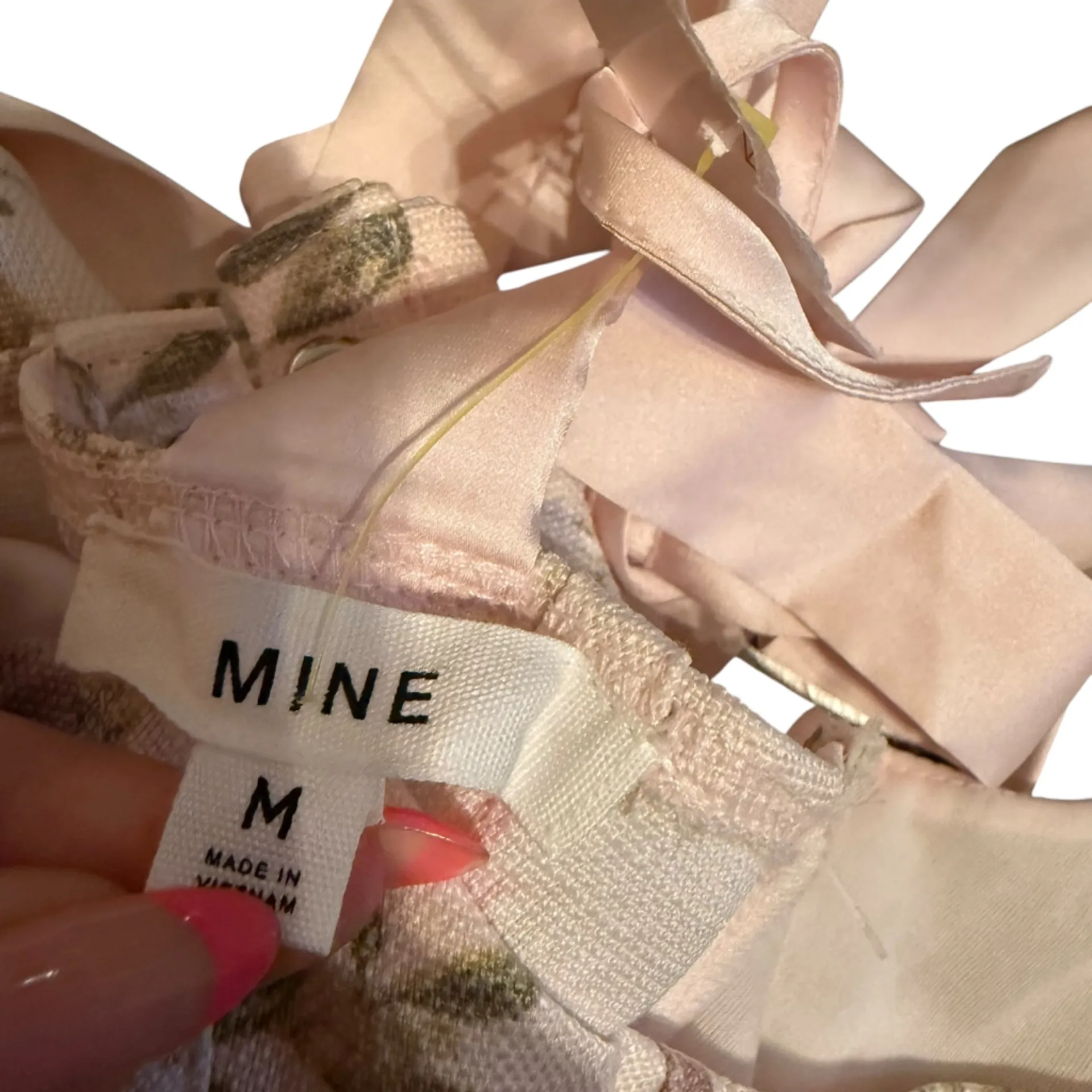 Mine Size M Floral Corset‎ Pastel Pink Bow Strap Feminine Parisian Summer NWT Size M - Image 3