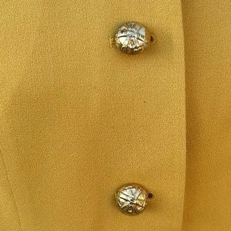 Vintage Lillie Rubin Blazer Mustard Yellow with Gold Buttons size 14 Chic Classy - Image 12
