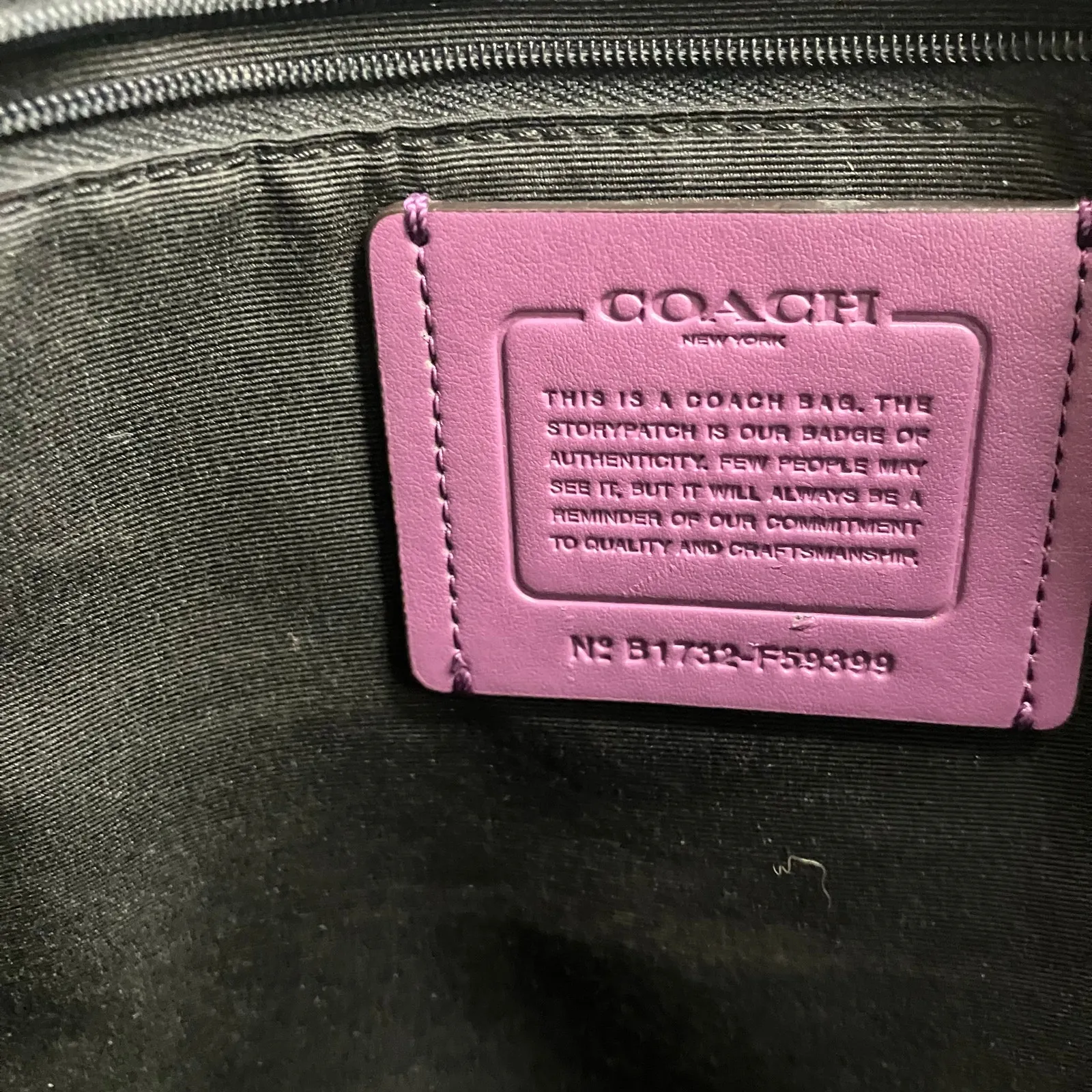 Coach Derby Purple Pebbled Leather Tote Bag - Image 9