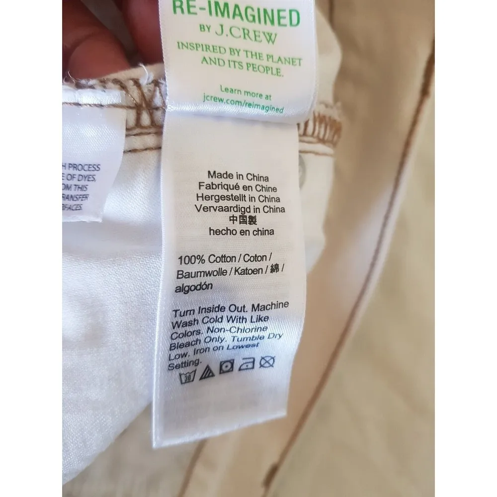 J Crew Re Imagined Womens Relaxed Denim Short In Ecru High Rise Zip Fly Size 32 - Image 8