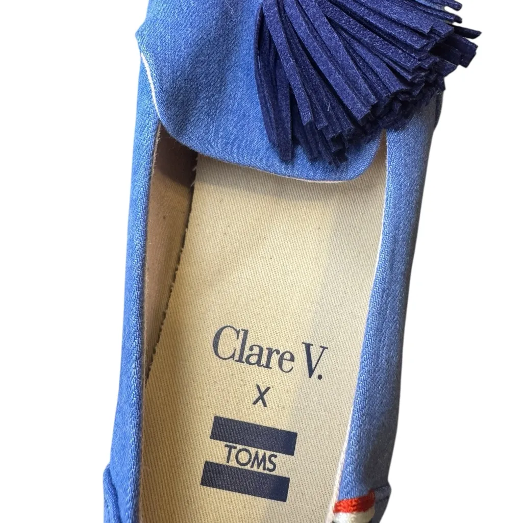 TOMS x Clare V. Women's Deconstructed Alpargata Denim Tassel Espadrille Flats 7 - Image 7