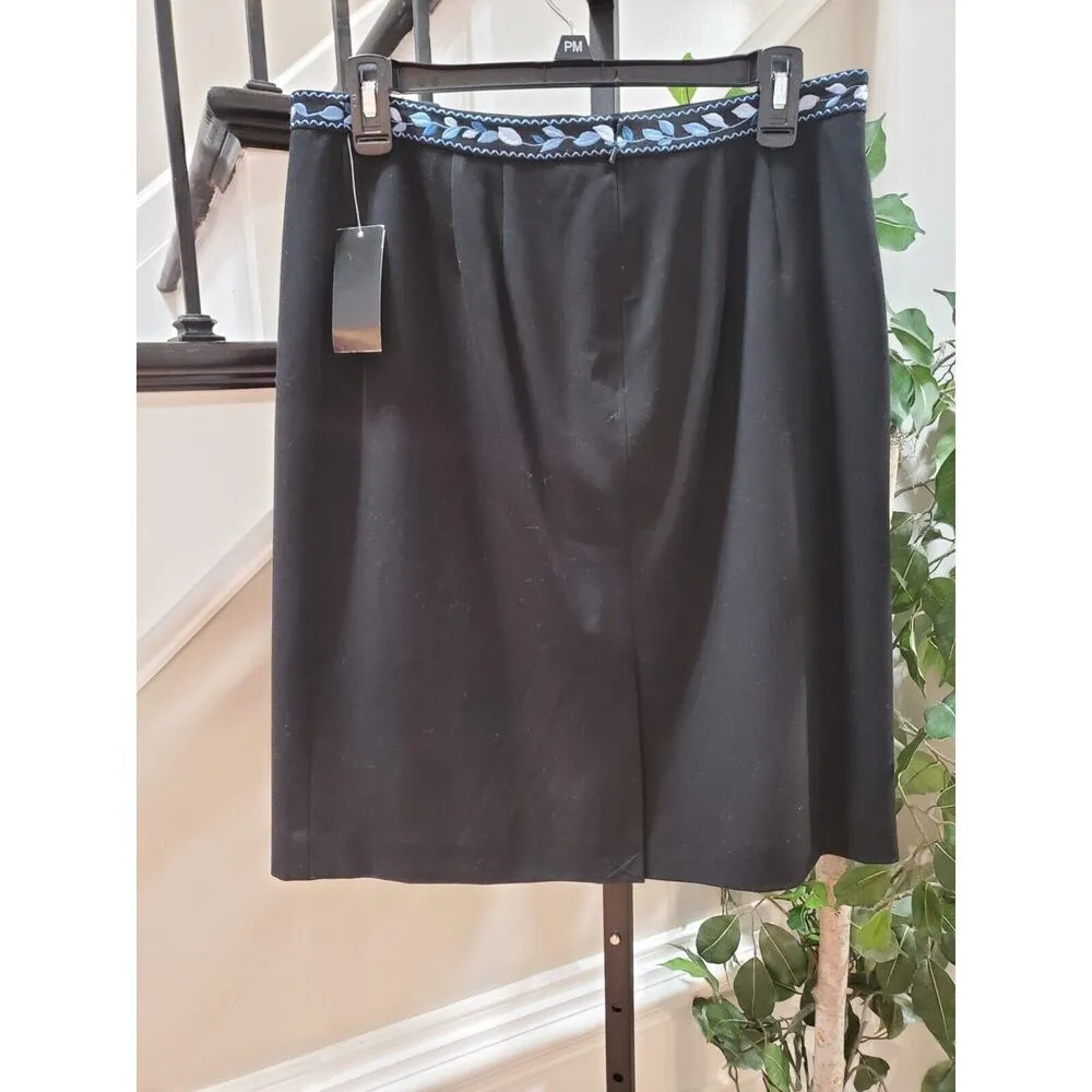 Grace Dane Lewis Women's Black Polyester Flat Front Vented Mini Skirt Size 10 - Image 9