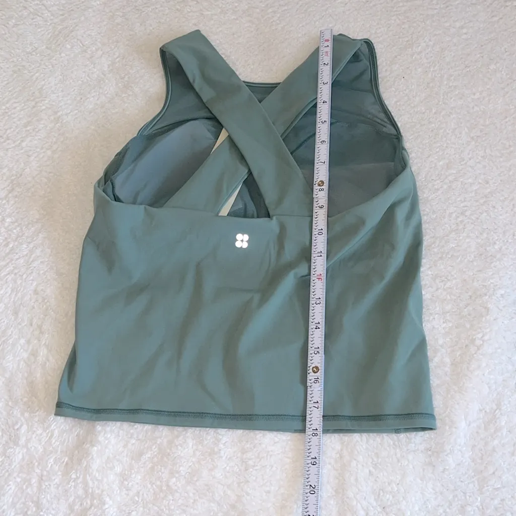 Sweaty Betty Power Illusion Workout Bra Tank Cool Forest Green Size M‎ NWT - Image 5