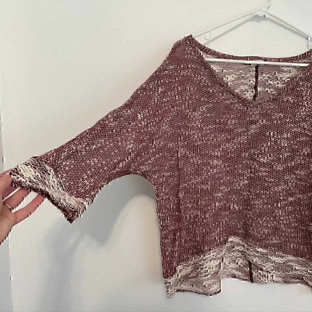 KUT FROM THE KLOTH STITCH FIX Nancy Marled Sweater Top Burgundy Red 3/4 Sleeve S - Image 7