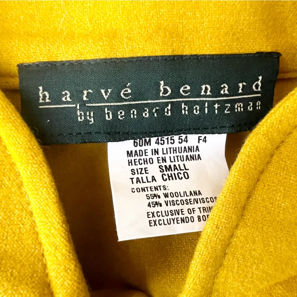 Vintage Harve Benard Mustard Yellow Sweater Cape Poncho Shawl Size Small - Image 6