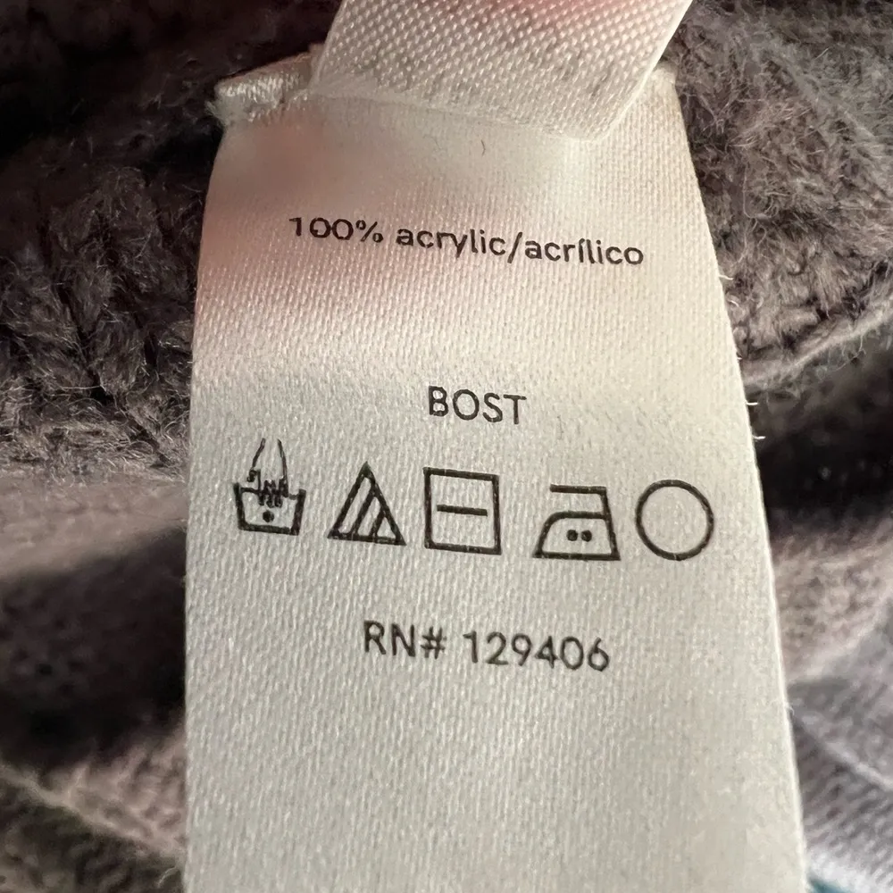 Venus Sweater Gray Cable Knit Cropped Dolman Sleeve Textured Minimalist Small - Image 6