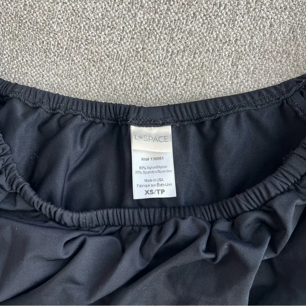 SWIM BLACK 'HEY GIRL' RUFFLE OFF THE SHOULDER BANDEAU BIKINI TOP (XS) - Image 3