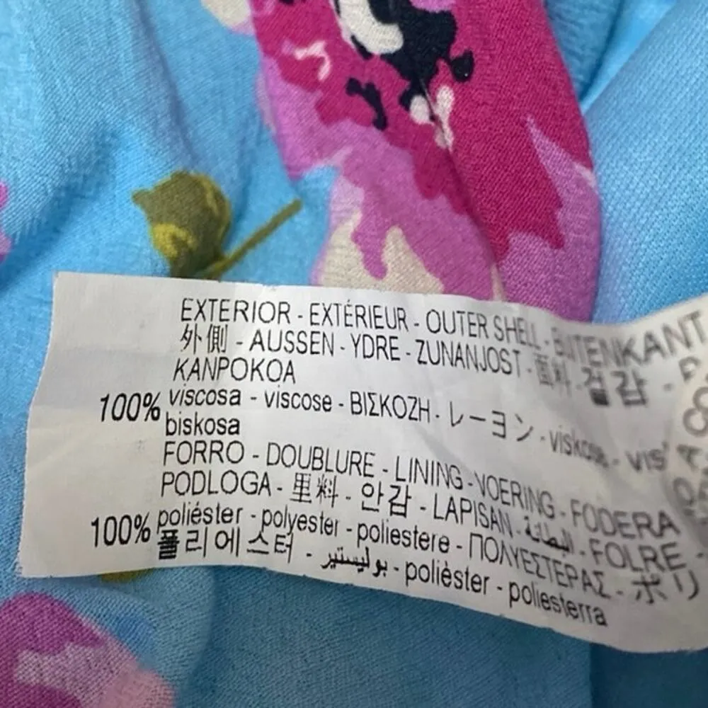 Zara Blue Pink Floral Sleeveless Ruched Cami Camisole Tank Mini Bodycon Dress XS - Image 5