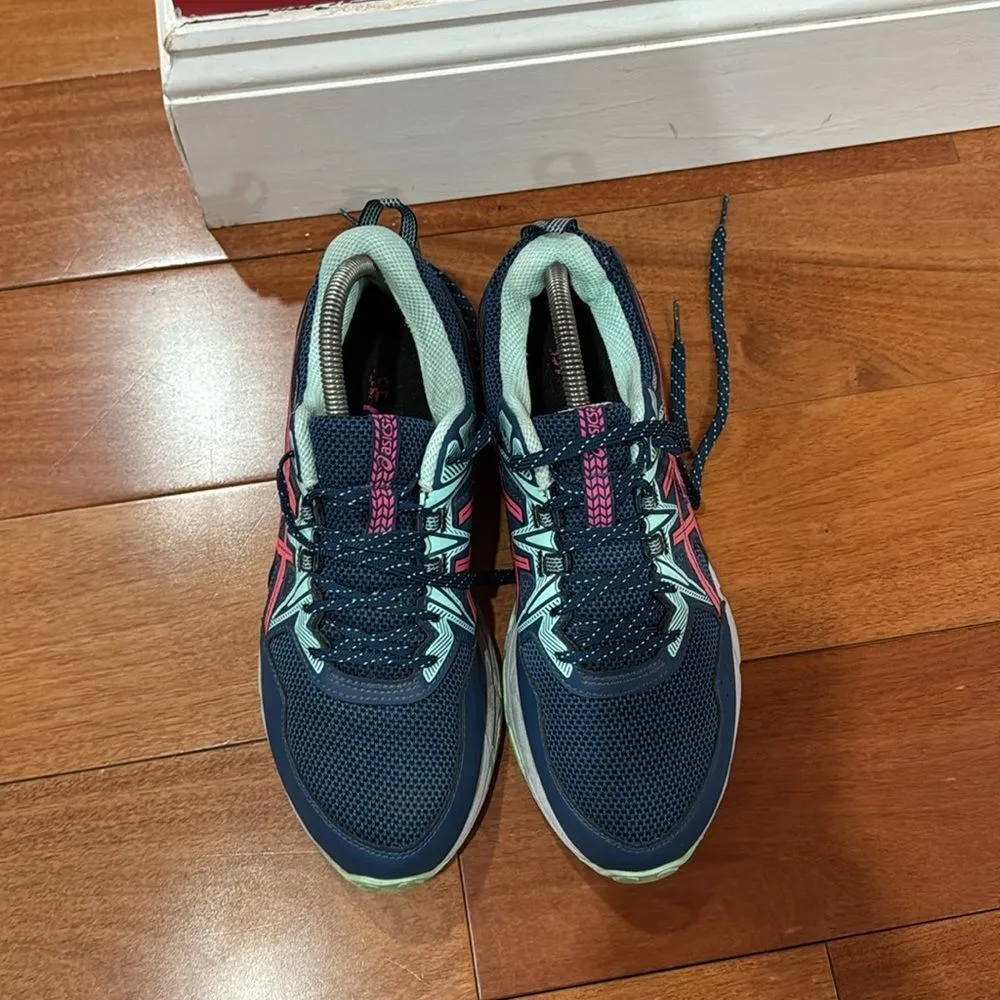 Asics Womens Gel Venture Blue Pink Running Shoes Sneakers Size 10 - Image 6