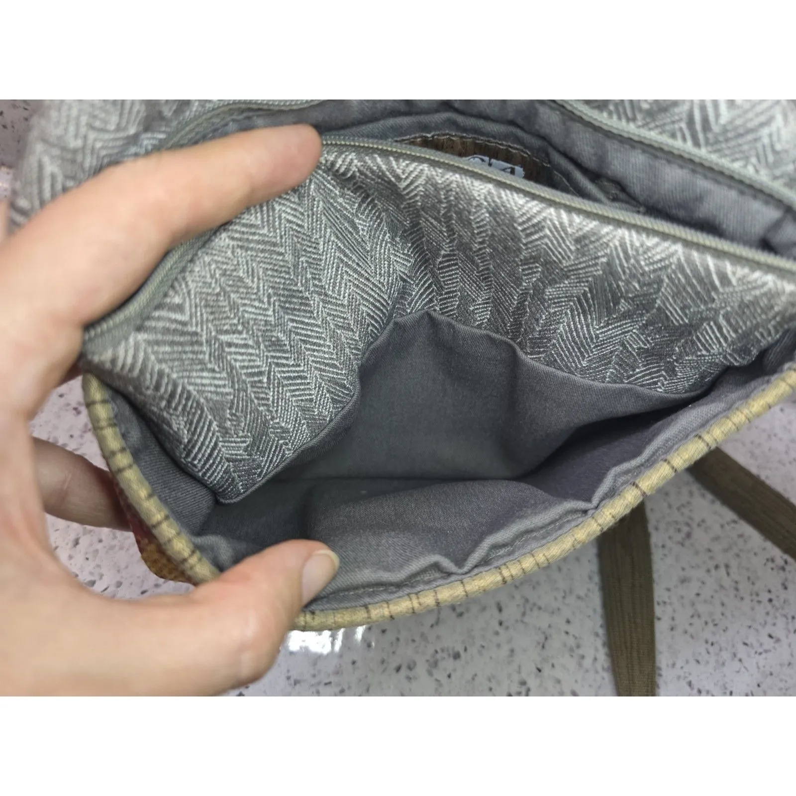 Maruca Orange Tapestry Crossbody Purse Bag Boulder Colorado Floral Flowers 8"x9" - Image 7