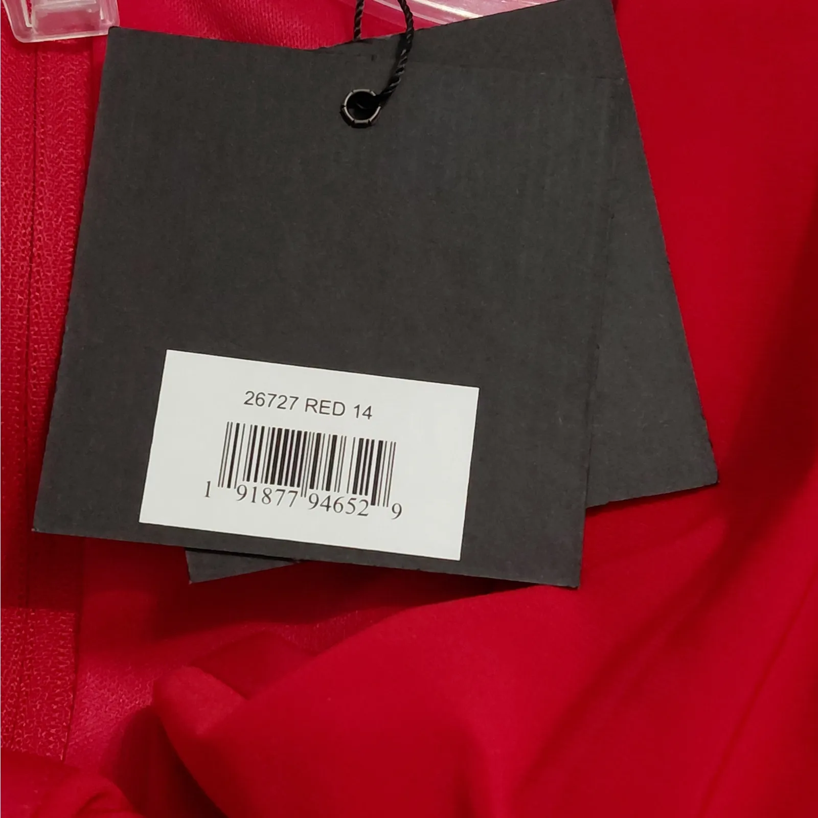 Mac Duggal Ieena Formal Evening Gown Womens 14 Red Sexy Maxi Dress Wedding Party - Image 13