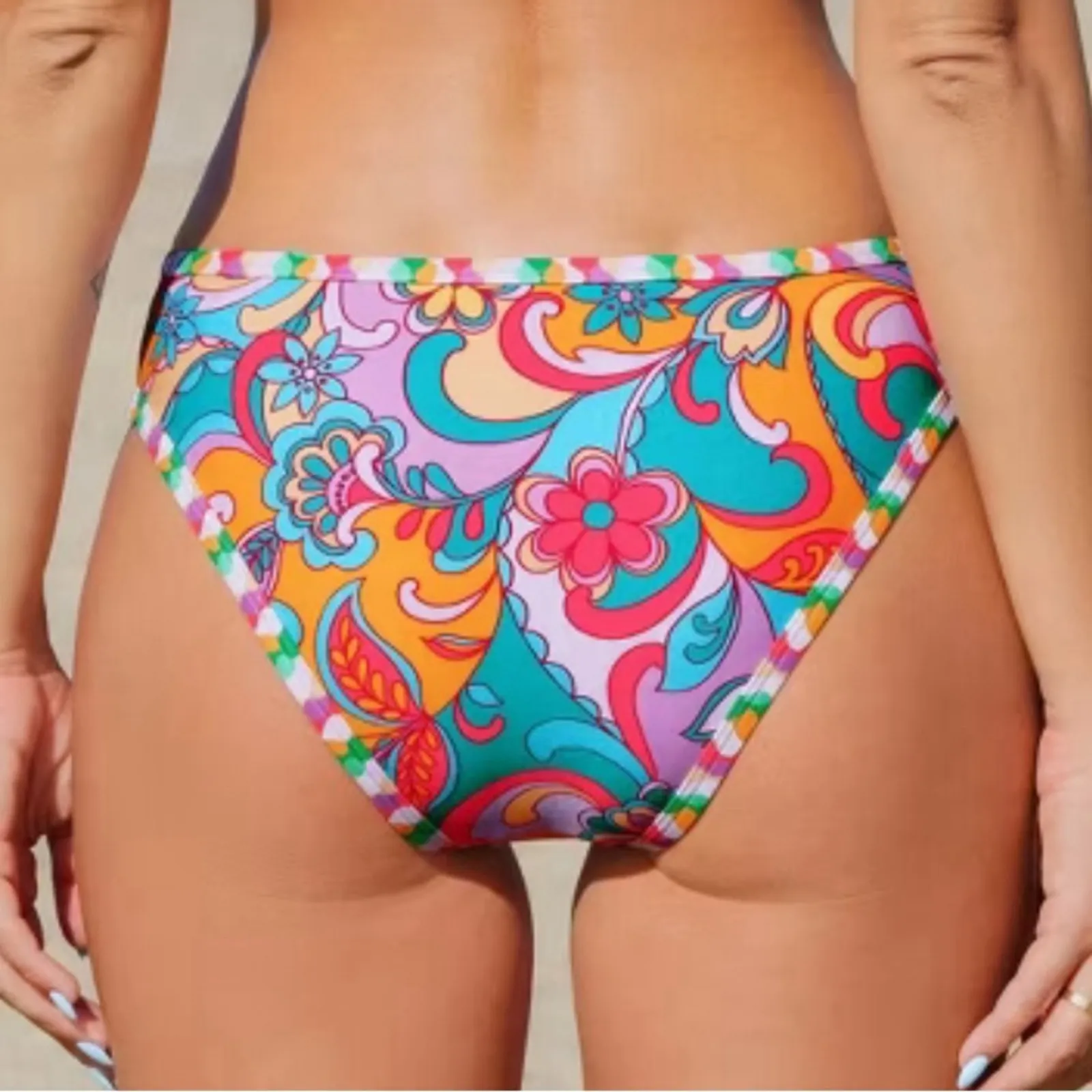 Woman’s Cupshe Women's Boho Wavy Cutout Bikini Bottoms - Image 5