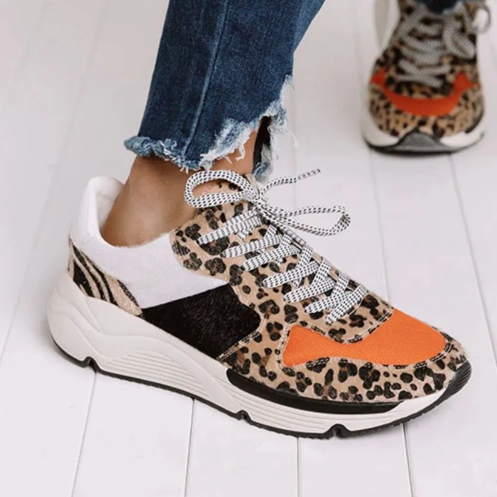 White Raven Loyal leopard print platform sneaker 6 Orange - Image 2