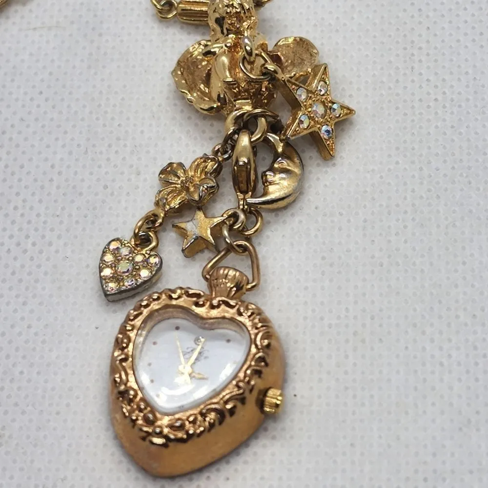 Vintage Kirks Folly Angel Watch Necklace Gold - Image 4