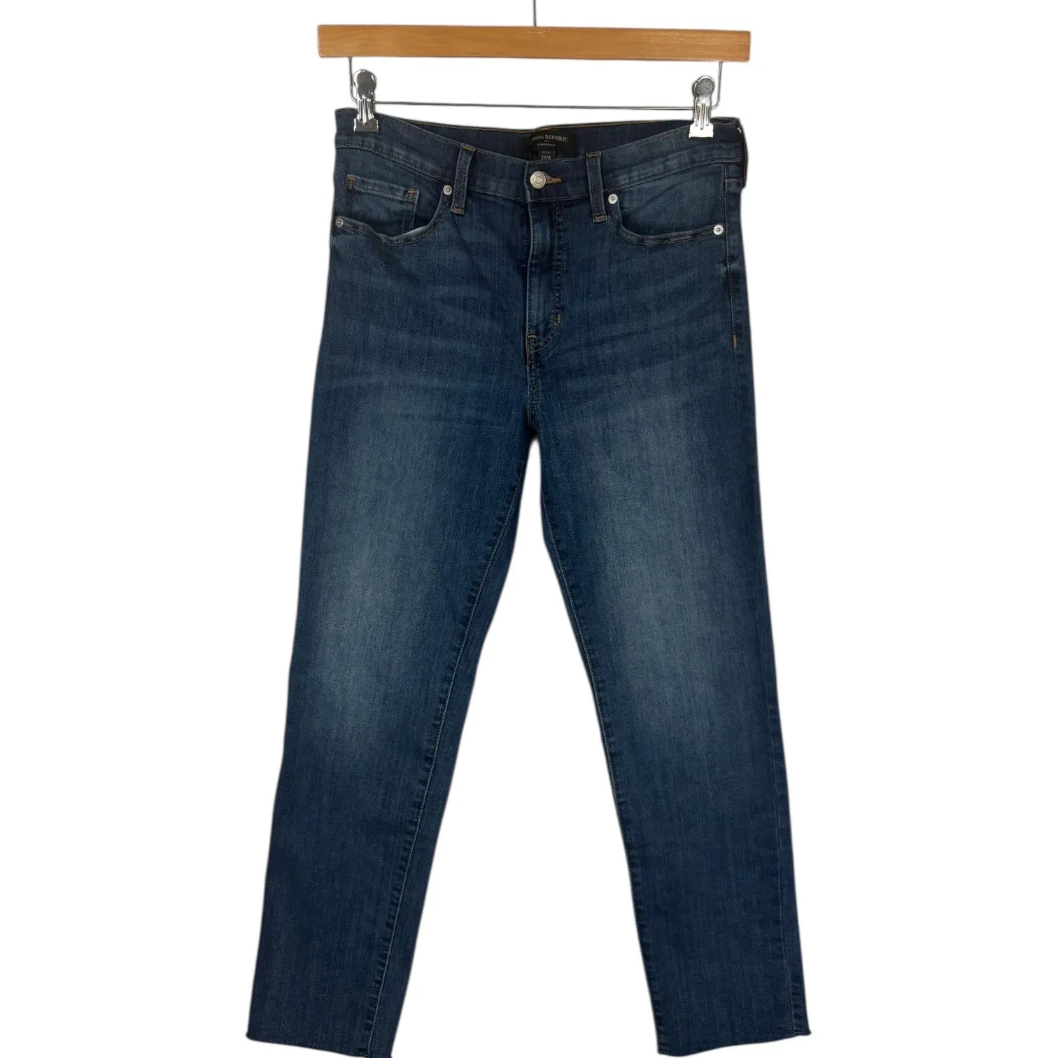 Banana Republic High Rise Slim Jeans Women's 29/8 Blue Wash Stretch Denim Casual - Image 2