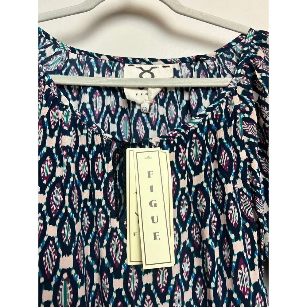 Figue Silk Brigitte Ikat Pattern Maxi Dress NWT Sz. M Size M - Image 5