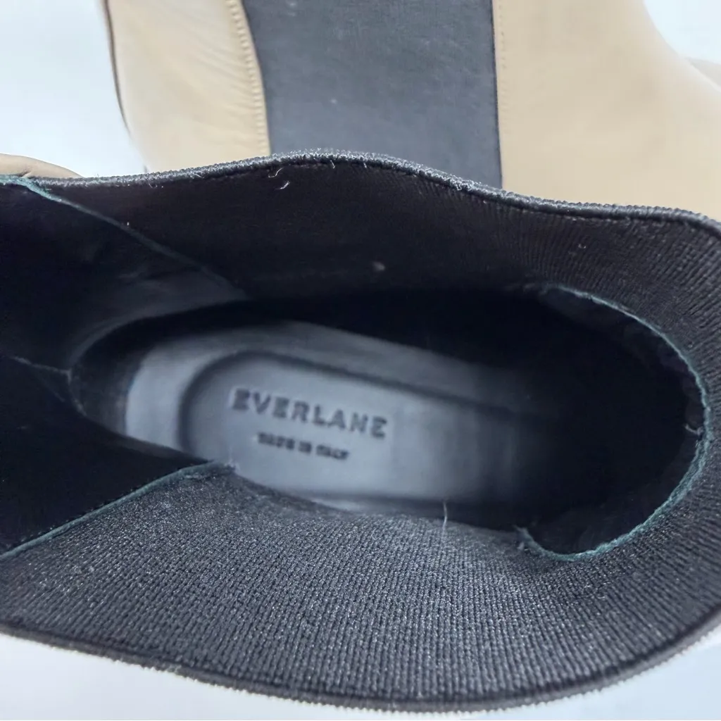 EVERLANE The Italian Leather Square Toe Chelsea Boot Sand Cream Womens Size 10 - Image 10