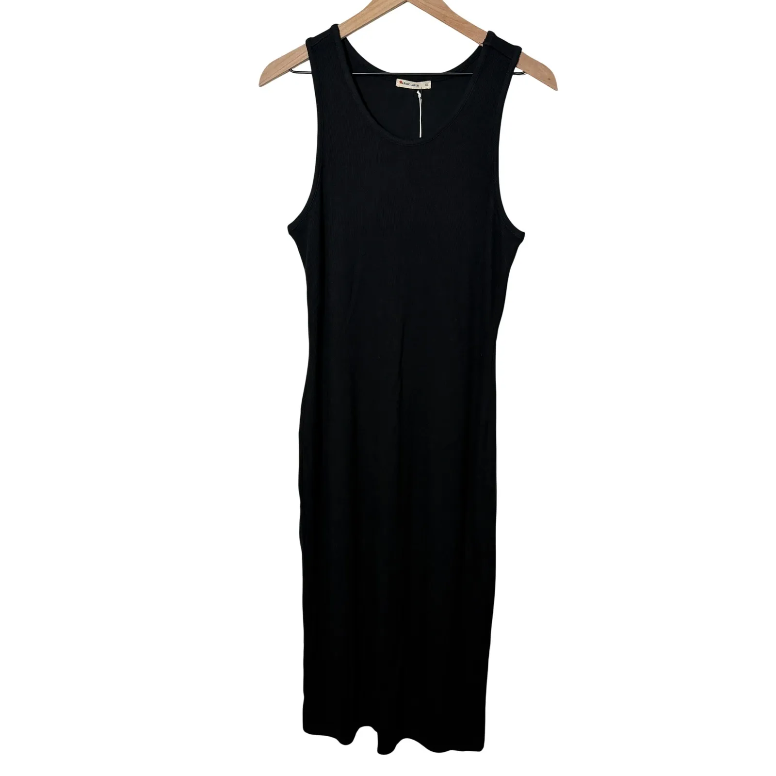 Marine Layer Lexi Daytime Dress Black XL Ribbed Tank Midi - Image 2