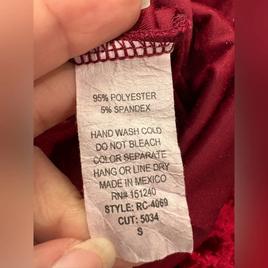 Rolla Coster Red Velvet Bodysuit Size S - Image 6