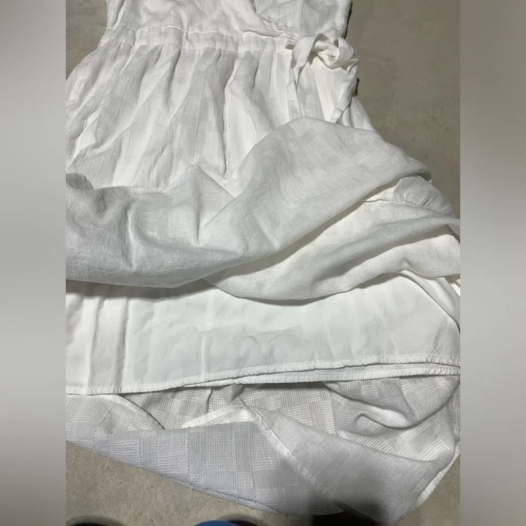 FRNCH White Wrap Dress medium - Image 4