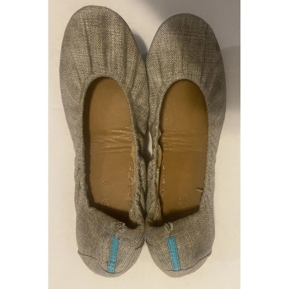 Tieks By Gavrieli Taupe‎ Neutral Woven Slip On Ballet Flats Shoes Size 9 EUC - Image 2