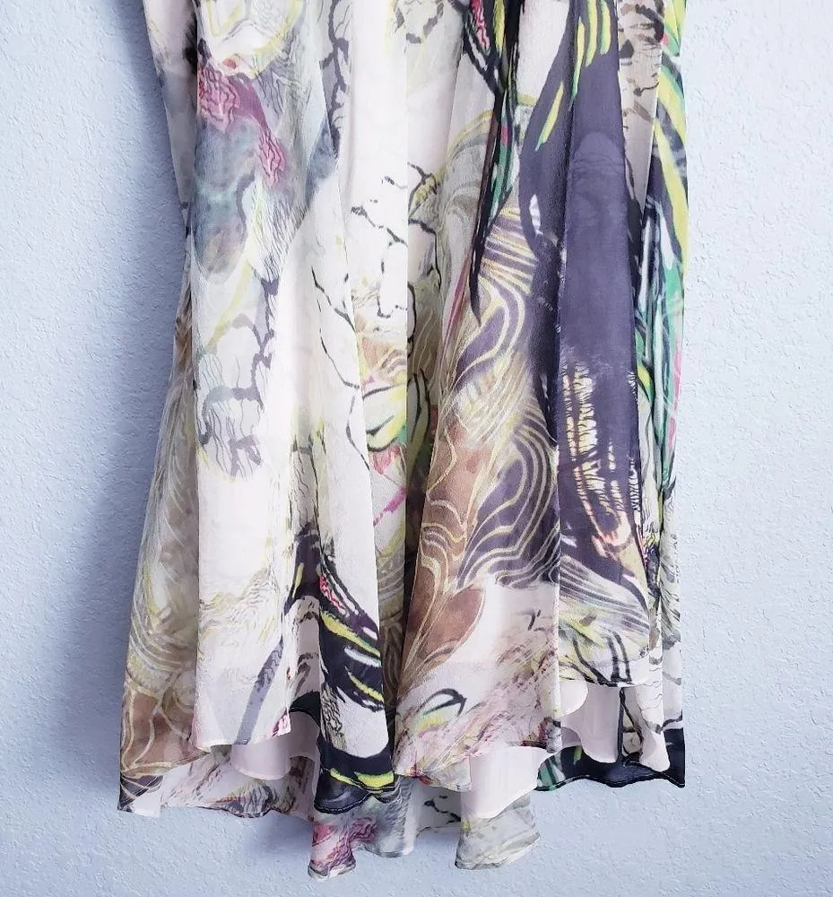 Vintage Karen Millen Floral Bias Abstract Silk Embellished Mini Dress - Image 12