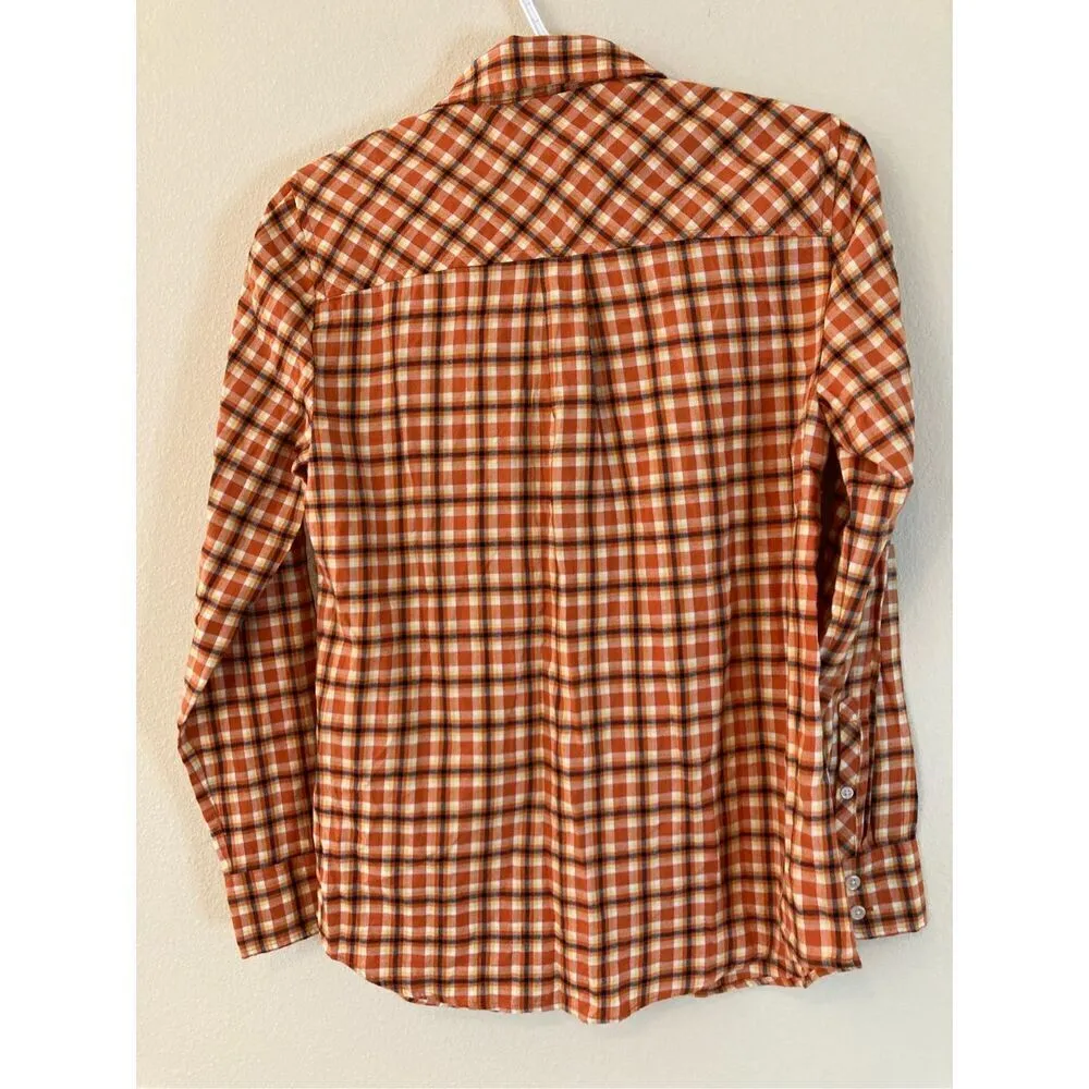 J.‎ Crew Factory Plaid Flannel Shirt Size XS (B5) NWT Orange - Image 4