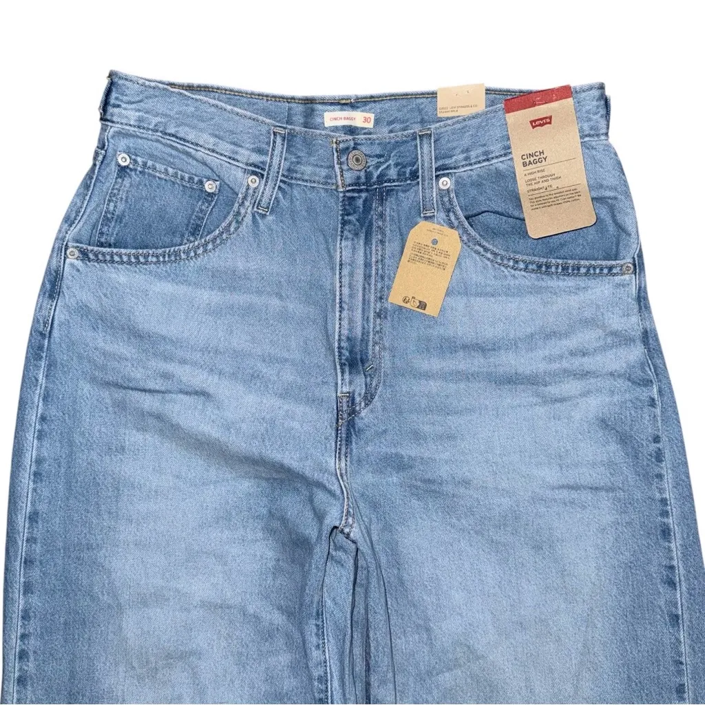 NWT Levi’s Cinch Baggy Women’s Jeans 30 x 31 Invested Indigo High Rise Wide Leg - Image 5
