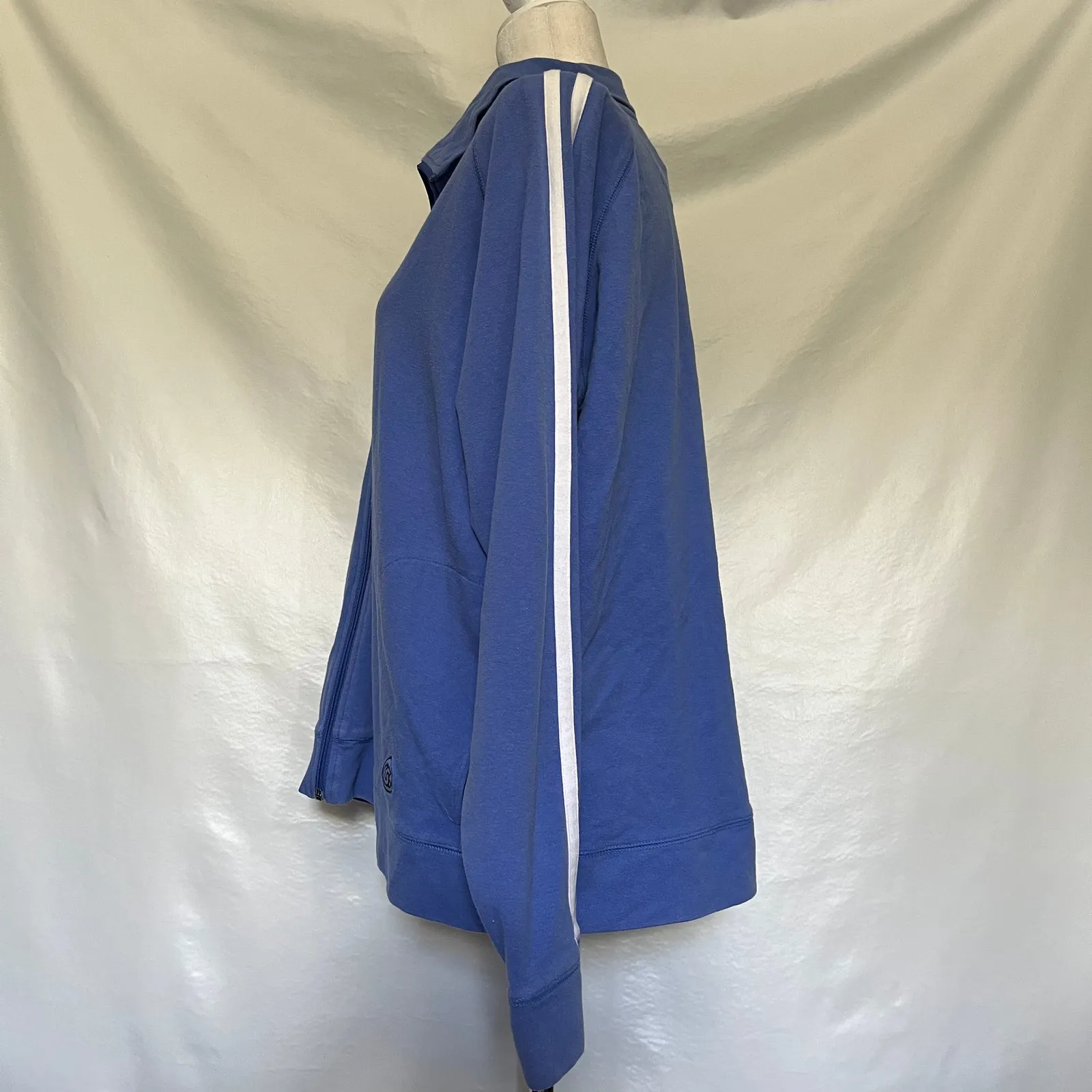 Vtg Y2K Cassini Track Zip Womens Jacket Sz XL Retro Streetwear Athleisure Stripe Blue - Image 5