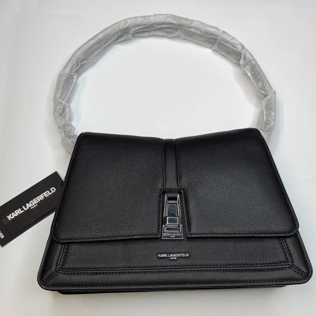 KARL LAGERFELD PARIS Mercerie Medium Leather Satchel Bag - Image 6