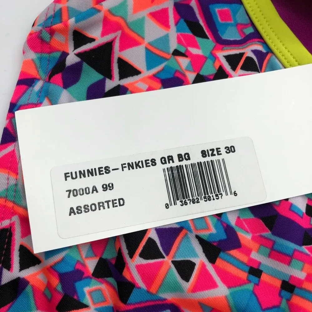 TYR The Finals Funnies Rainbow Flutterback One Piece Swimsuit Pink Colorful 30 Size XXS - Image 6