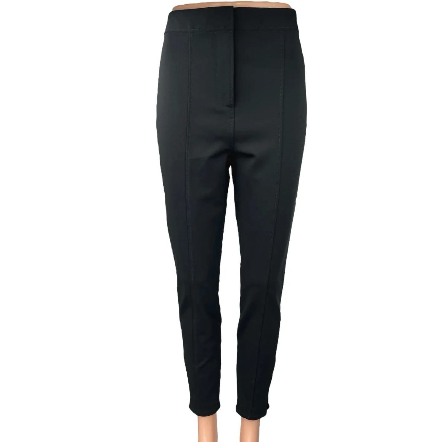 Altuzarra Women's Black High Waist Pintuck Tapered Skinny Ankle Trouser Pants 42 - Image 2